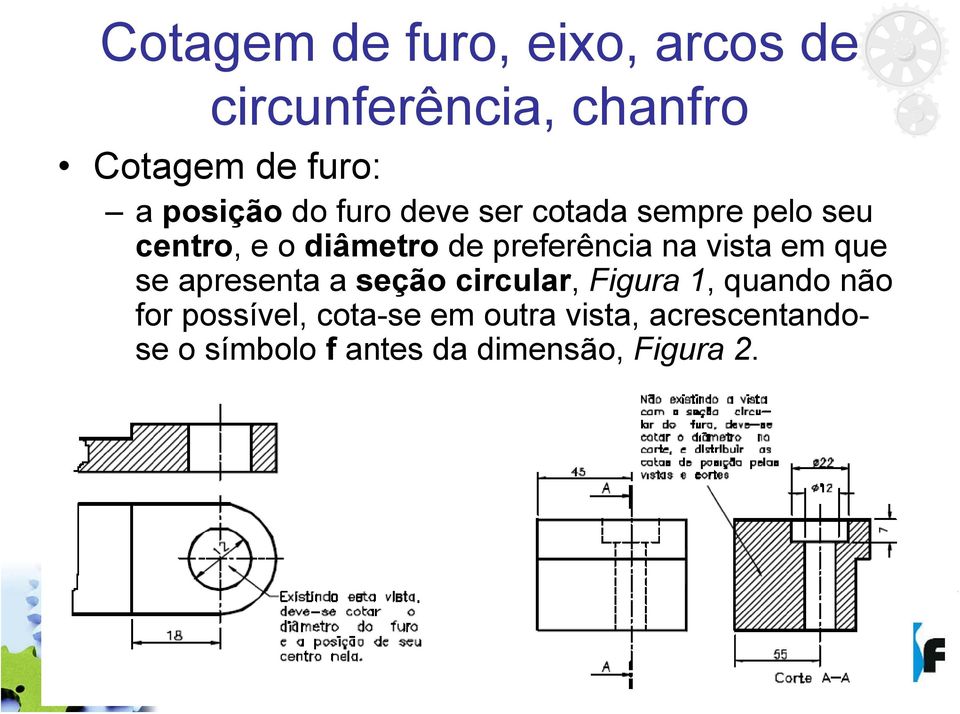 preferência na vista em que se apresenta a seção circular, Figura 1, quando não