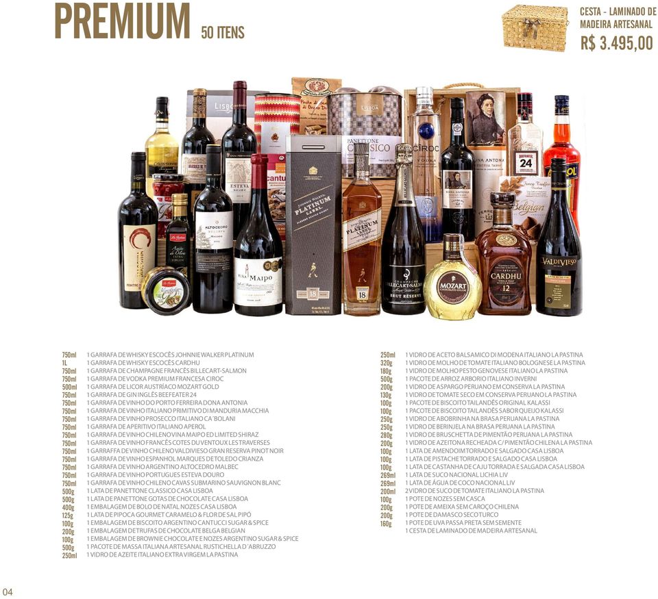 CIROC 1 GARRAFA DE LICOR AUSTRÍACO MOZART GOLD 1 GARRAFA DE GIN INGLÊS BEEFEATER 24 1 GARRAFA DE VINHO DO PORTO FERREIRA DONA ANTONIA 1 GARRAFA DE VINHO ITALIANO PRIMITIVO DI MANDURIA MACCHIA 1