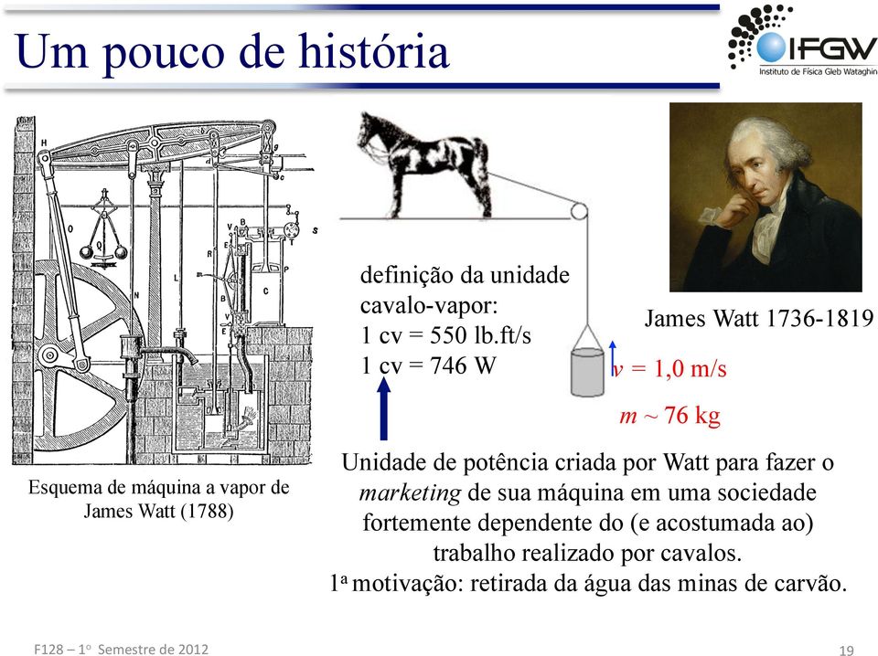 (1788) F18 1o Semestre de 01 Unidade de potência criada por Watt para fazer o marketing de sua máquina em