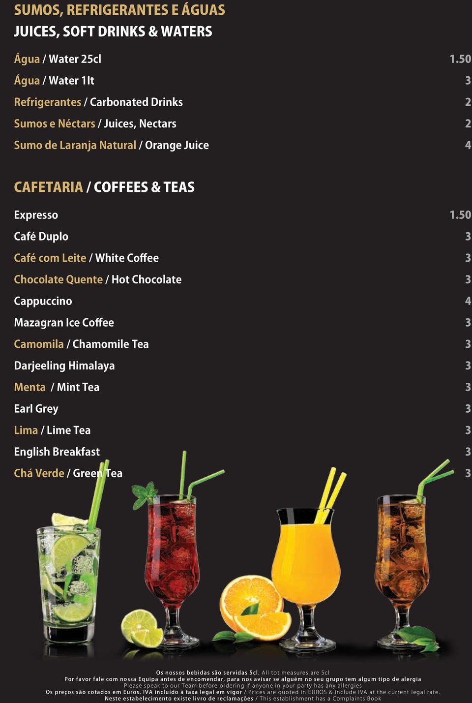 Juice 4 CAFETARIA / COFFEES & TEAS Expresso 1.