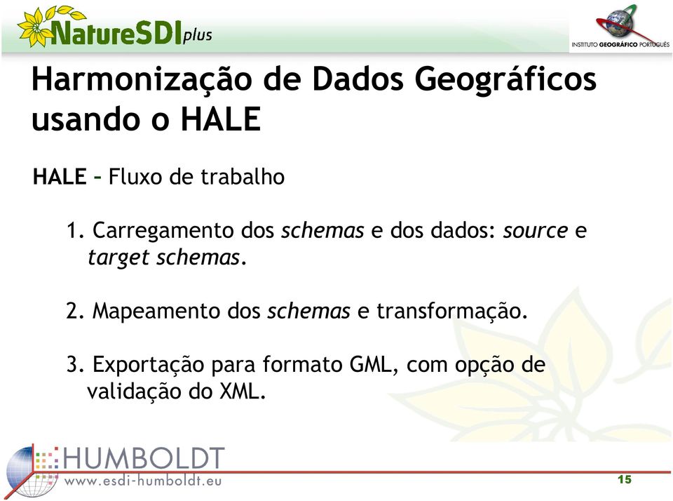 Carregamento dos schemas e dos dados: source e target schemas.