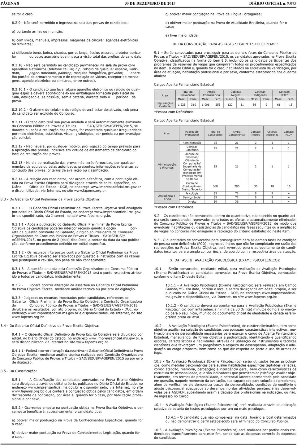 utilizando boné, boina, chapéu, gorro, lenço, óculos escuros, protetor auricular ou outro acessório que impeça a visão total das orelhas do candidato. 8.2.