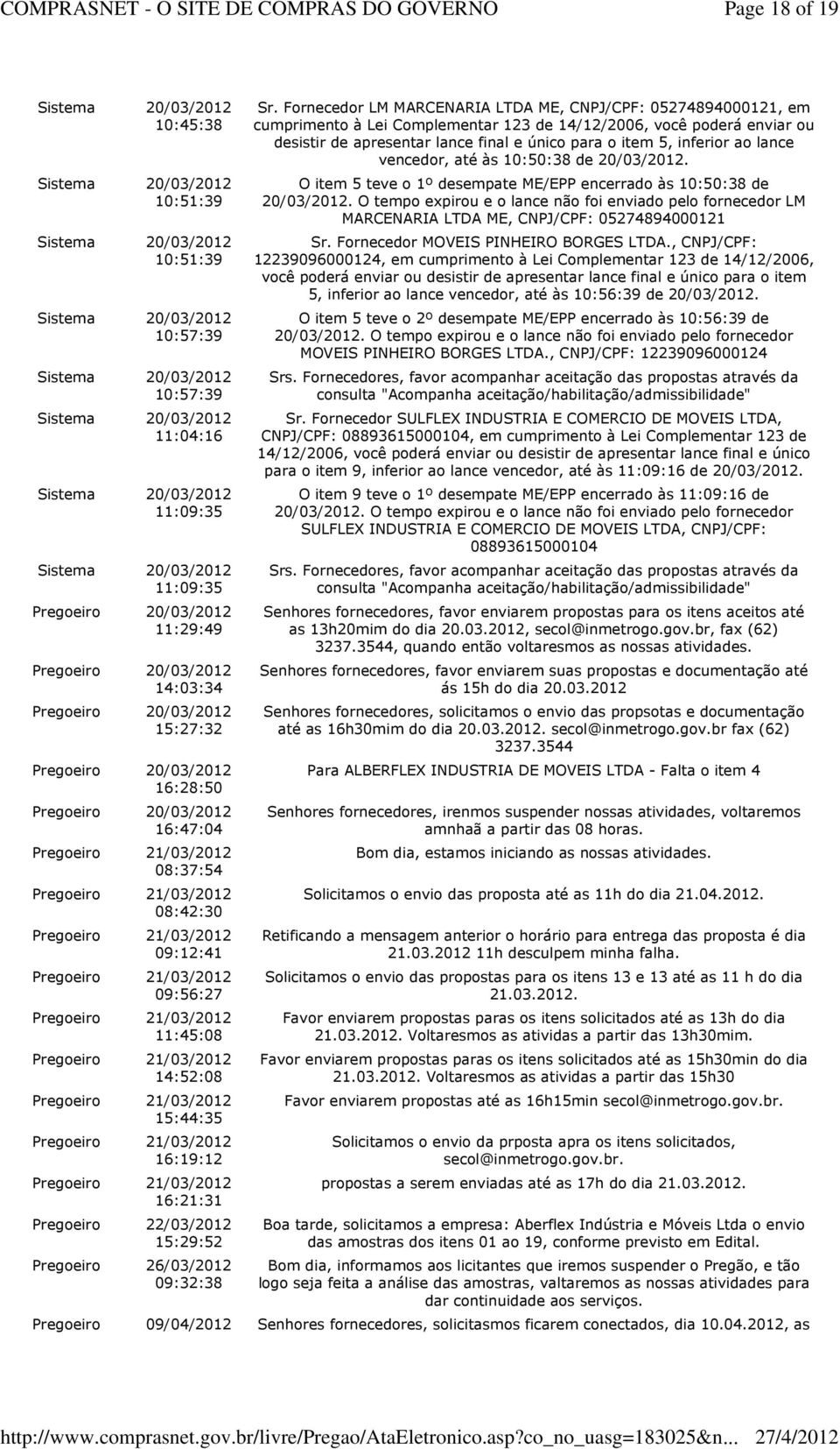 Pregoeiro 16:21:31 Pregoeiro 22/03/2012 15:29:52 Pregoeiro 26/03/2012 09:32:38 Pregoeiro Sr.