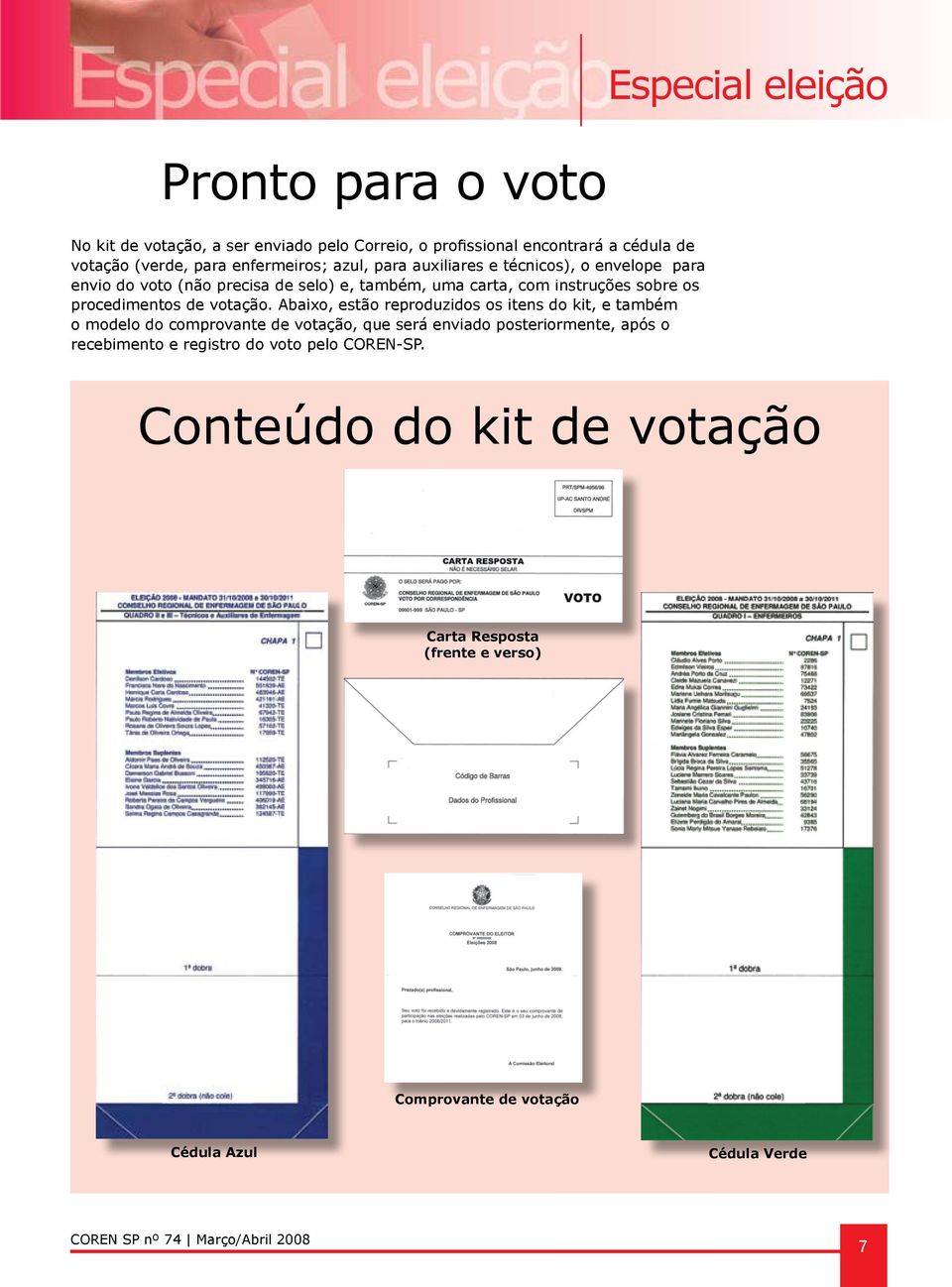 procedimentos de votação.