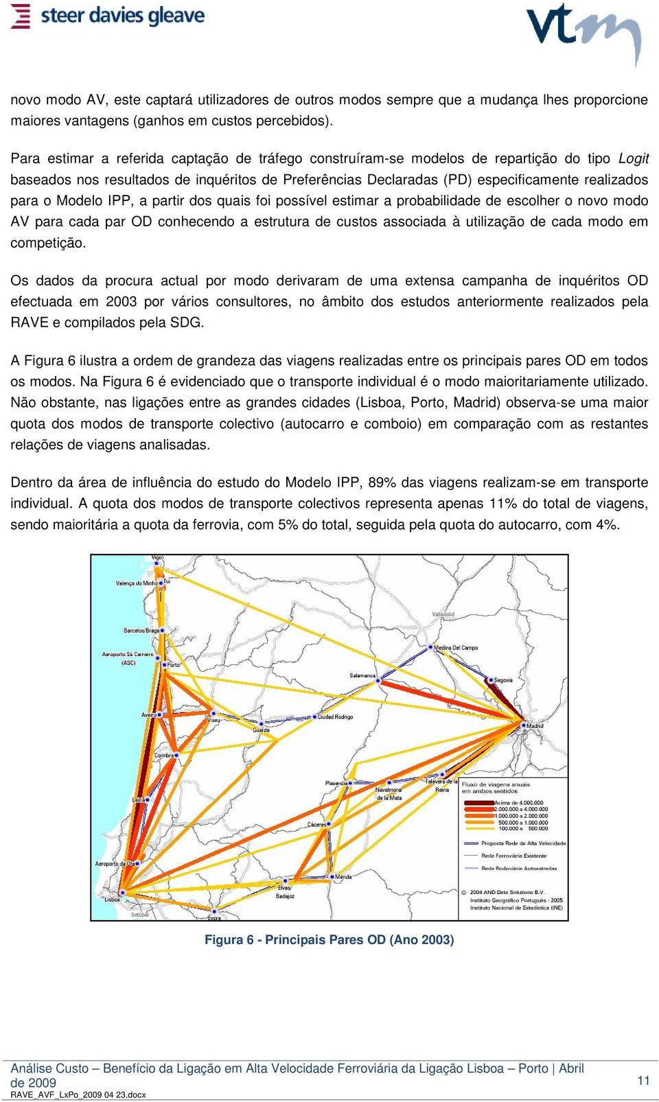 Modelo IPP, a partir dos quais foi possível estimar a probabilidade de escolher o novo modo AV para cada par OD conhecendo a estrutura de custos associada à utilização de cada modo em competição.