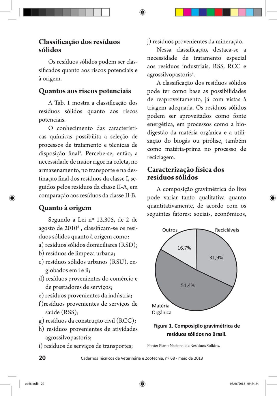 O conhecimento das características químicas possibilita a seleção de processos de tratamento e técnicas de disposição final 4.