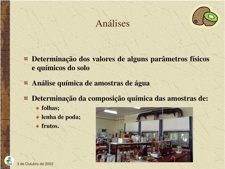 química de amostras de água Determinação da