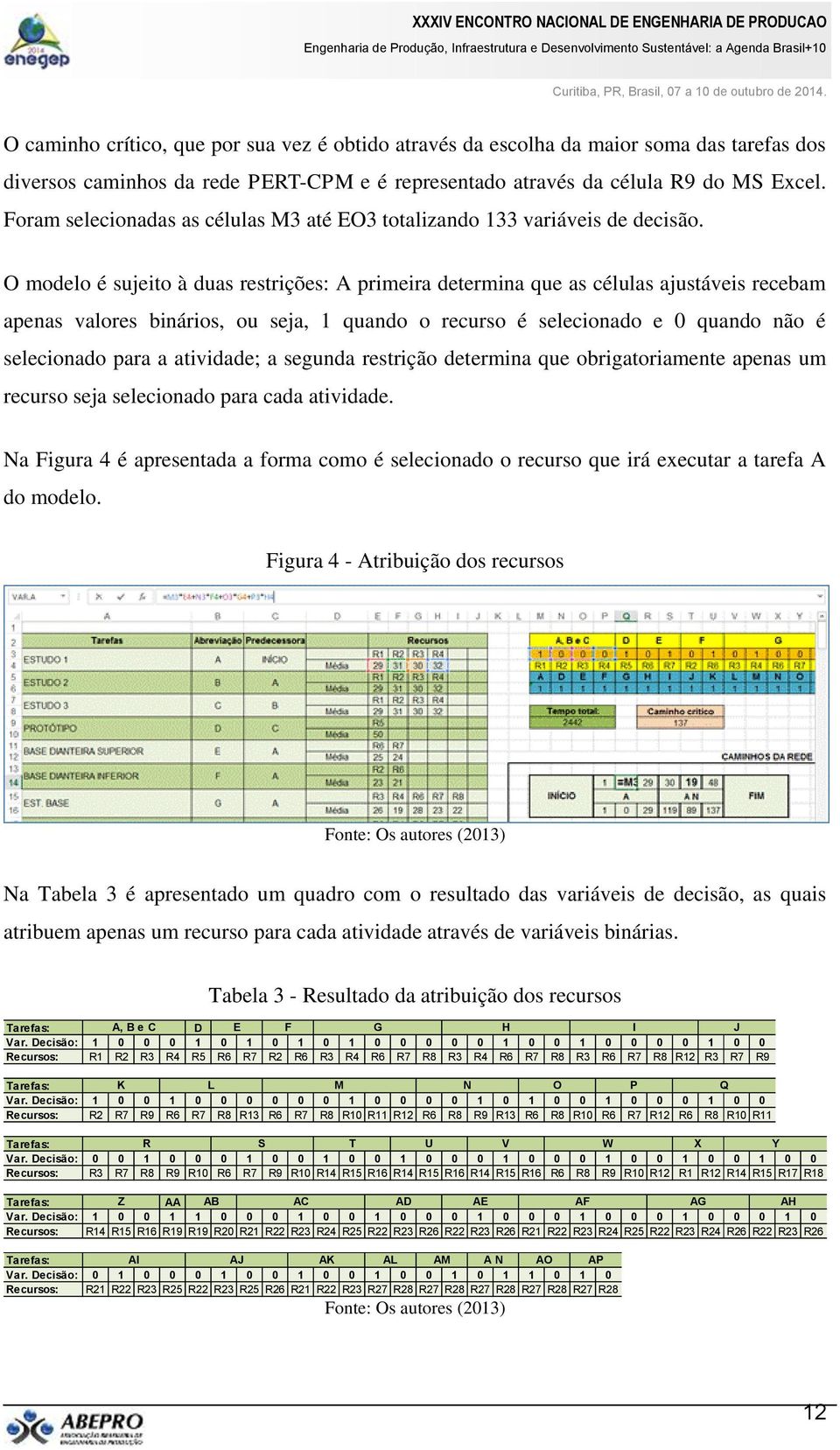 O modelo é sujeito à duas restrições: A primeira determina que as células ajustáveis recebam apenas valores binários, ou seja, 1 quando o recurso é selecionado e 0 quando não é selecionado para a