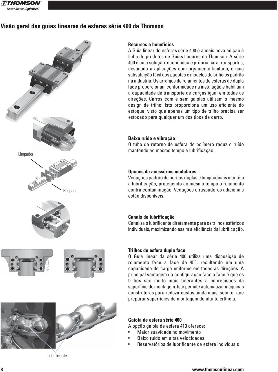 Os arranjos de rolamentos de esferas de dupla face proporcionam conformidade na instalação e habilitam a capacidade de transporte de cargas igual em todas as direções.