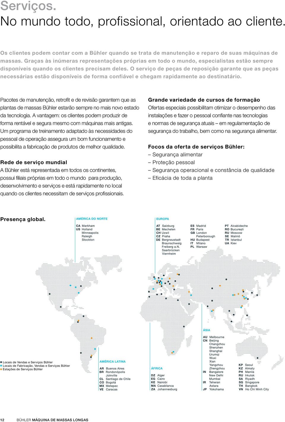 O serviço de peças de reposição garante que as peças necessárias estão disponíveis de forma confiável e chegam rapidamente ao destinatário.