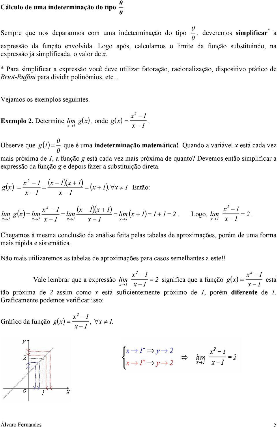 g () que é uma idetermiaçã matemática! Quad a variável está cada vez mais próima de, a uçã g está cada vez mais próima de quat?