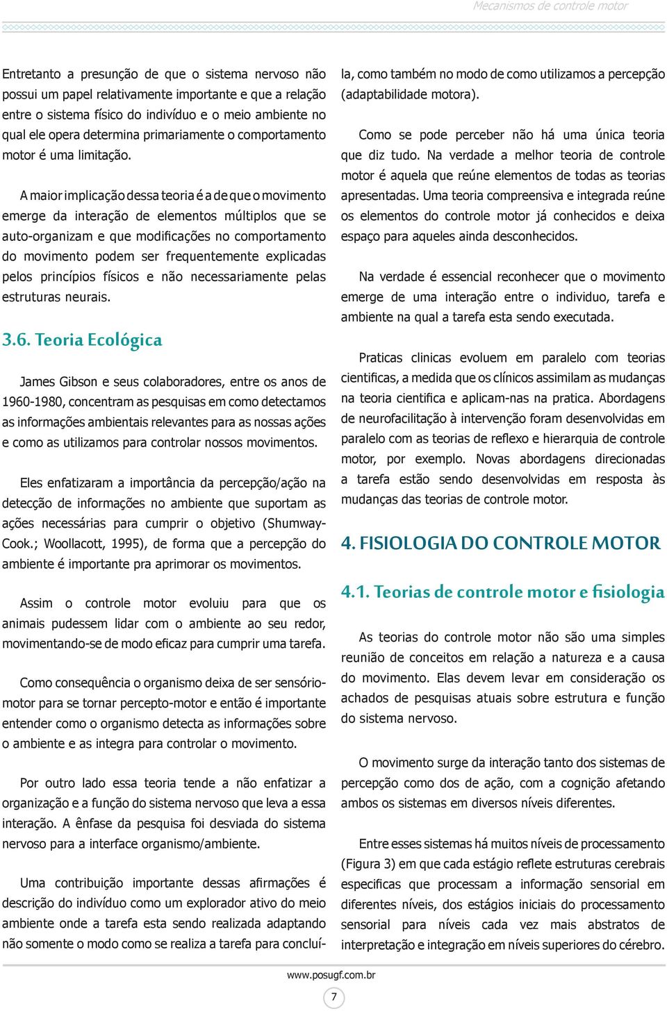 A maior implicação dessa teoria é a de que o movimento emerge da interação de elementos múltiplos que se auto-organizam e que modificações no comportamento do movimento podem ser frequentemente