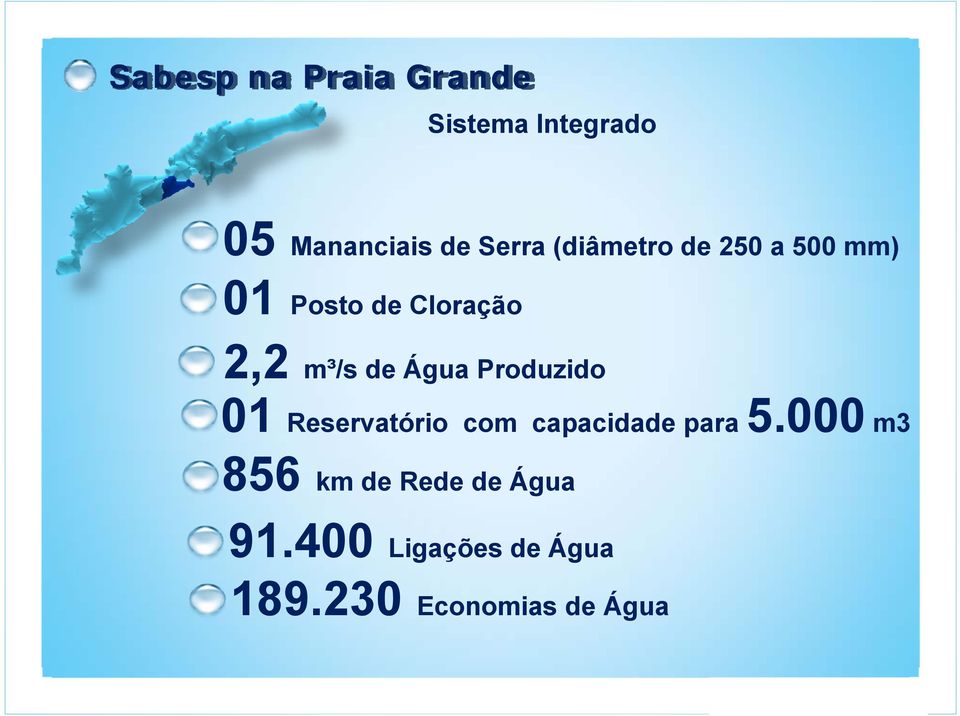 Água Produzido 01 Reservatório com capacidade para 5.