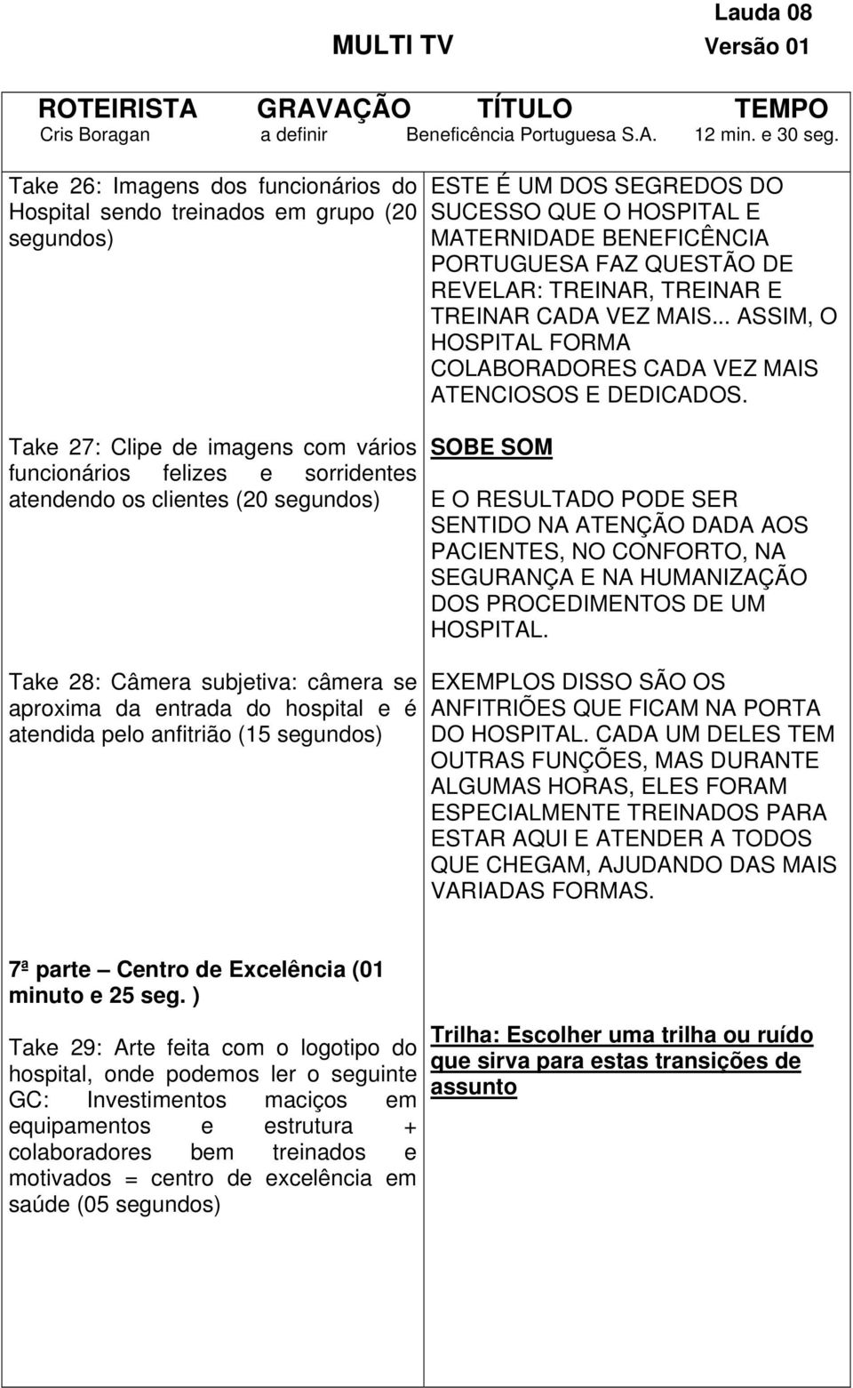 TREINAR, TREINAR E TREINAR CADA VEZ MAIS... ASSIM, O HOSPITAL FORMA COLABORADORES CADA VEZ MAIS ATENCIOSOS E DEDICADOS.