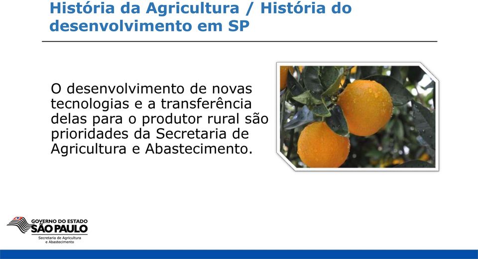 tecnologias e a transferência delas para o produtor