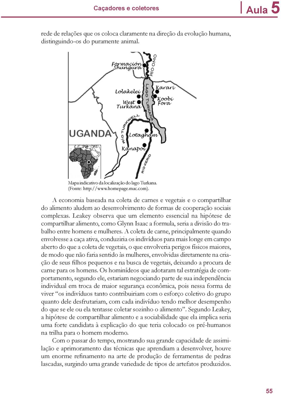 Leakey observa que um elemento essencial na hipótese de compartilhar alimento, como Glynn Isaac a formula, seria a divisão do trabalho entre homens e mulheres.