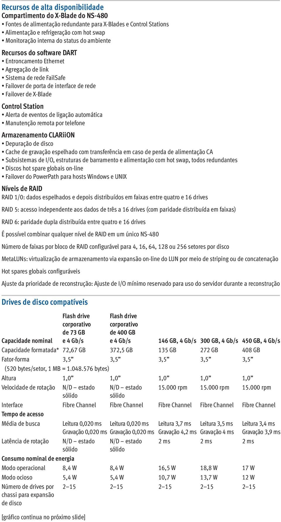 eventos de ligação automática Manutenção remota por telefone Armazenamento CLARiiON Depuração de disco Cache de gravação espelhado com transferência em caso de perda de alimentação CA Subsistemas de