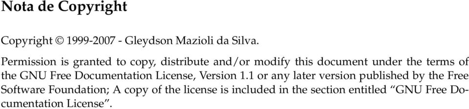the GNU Free Documentation License, Version 1.
