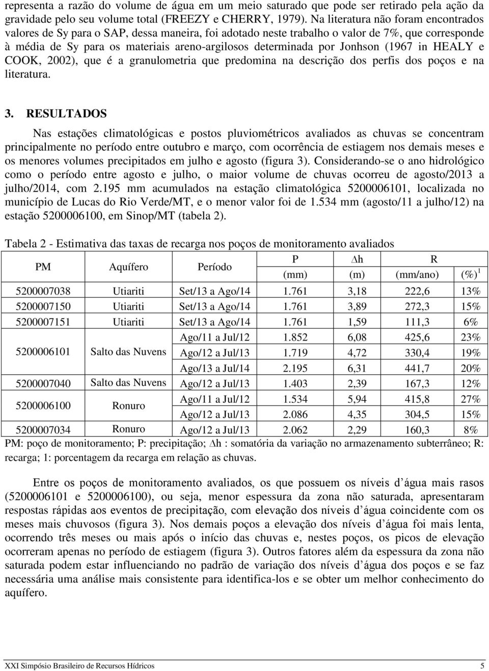 Jonhson (1967 in HEALY e COOK, 2002), que é a granulometria que predomina na descrição dos perfis dos poços e na literatura. 3.