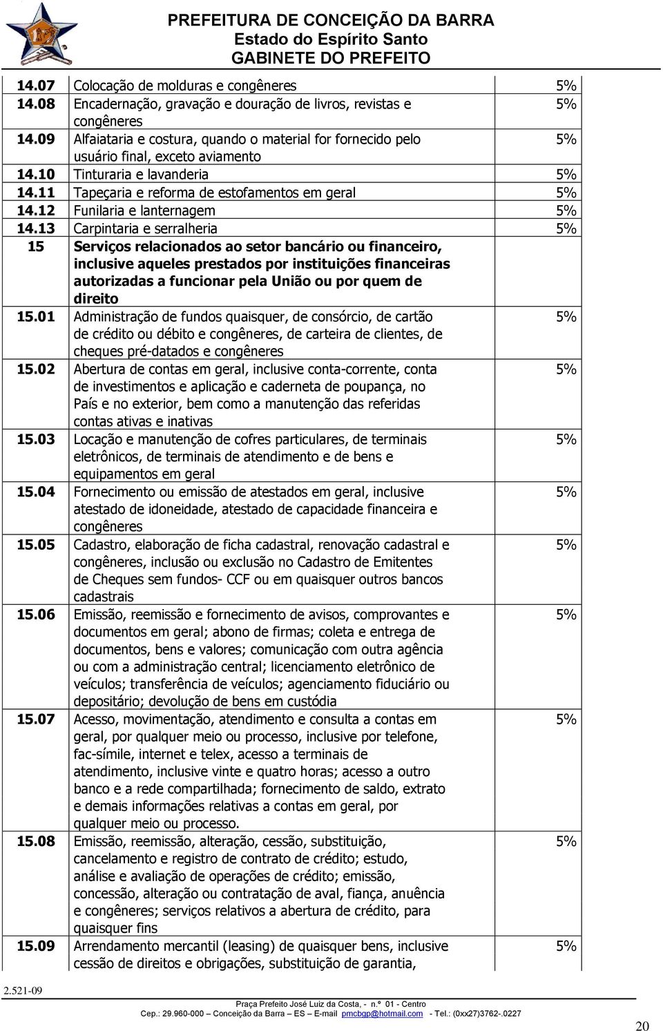 12 Funilaria e lanternagem 5% 14.