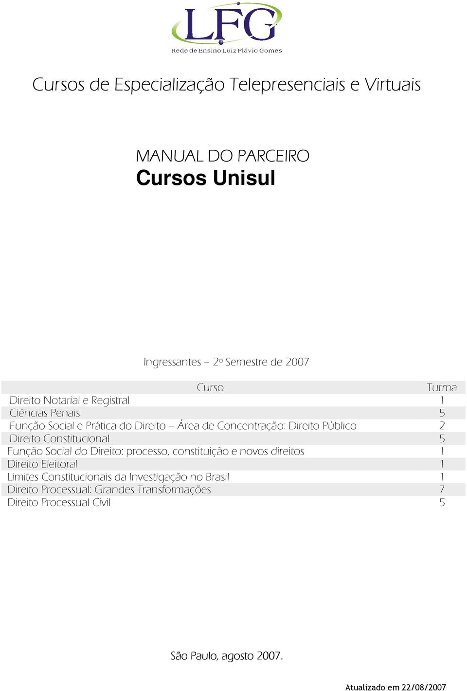 Constitucional 5 Função Social do Direito: processo, constituição e novos direitos 1 Direito Eleitoral 1 Limites Constitucionais da