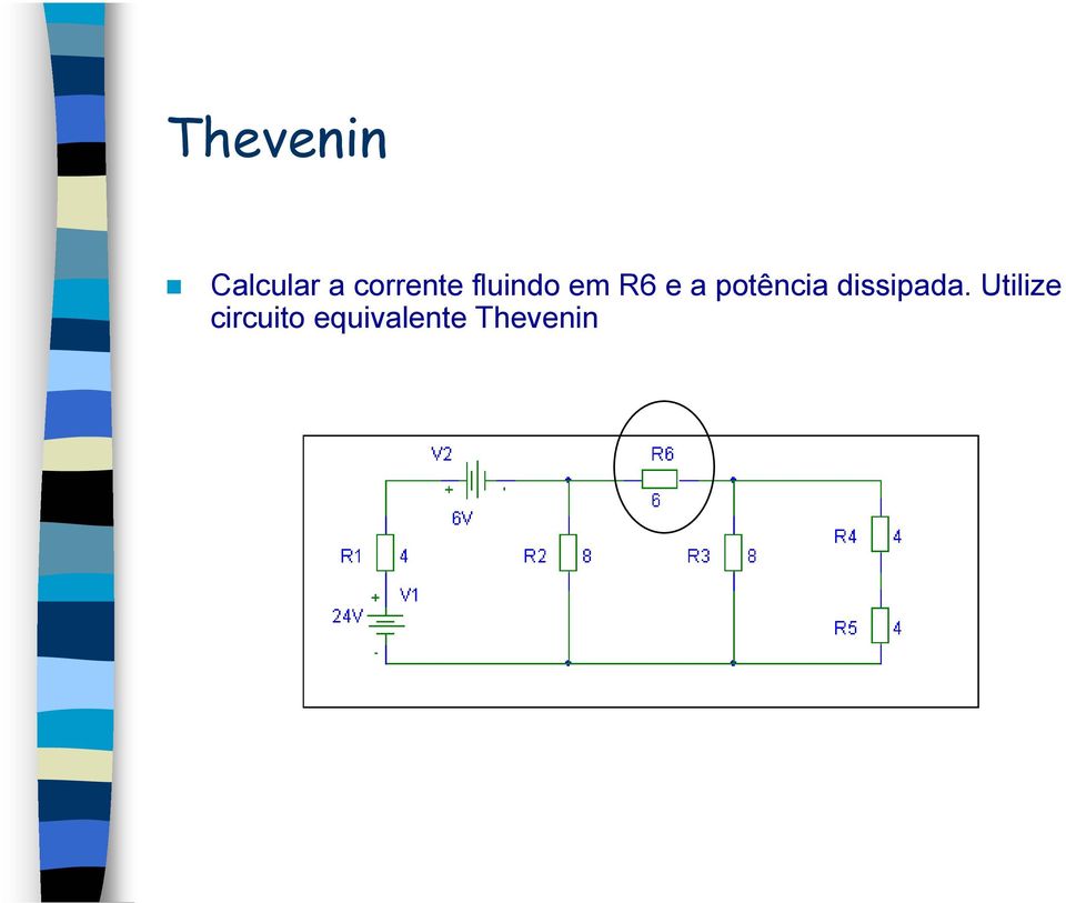 a potência dissipada.