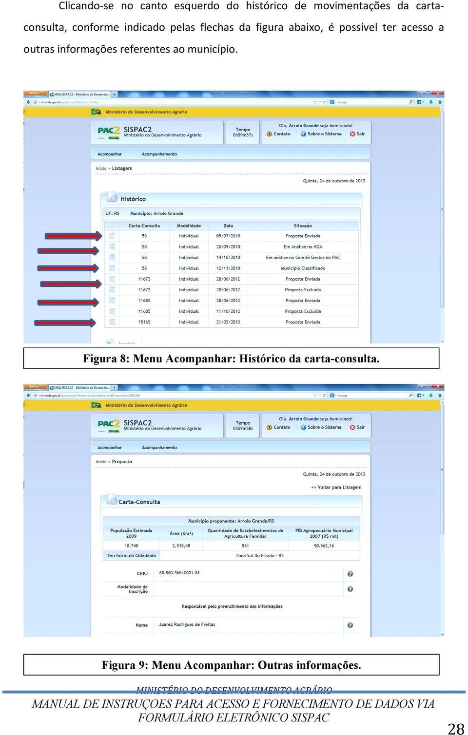 possível ter acesso a outras informações referentes ao município.