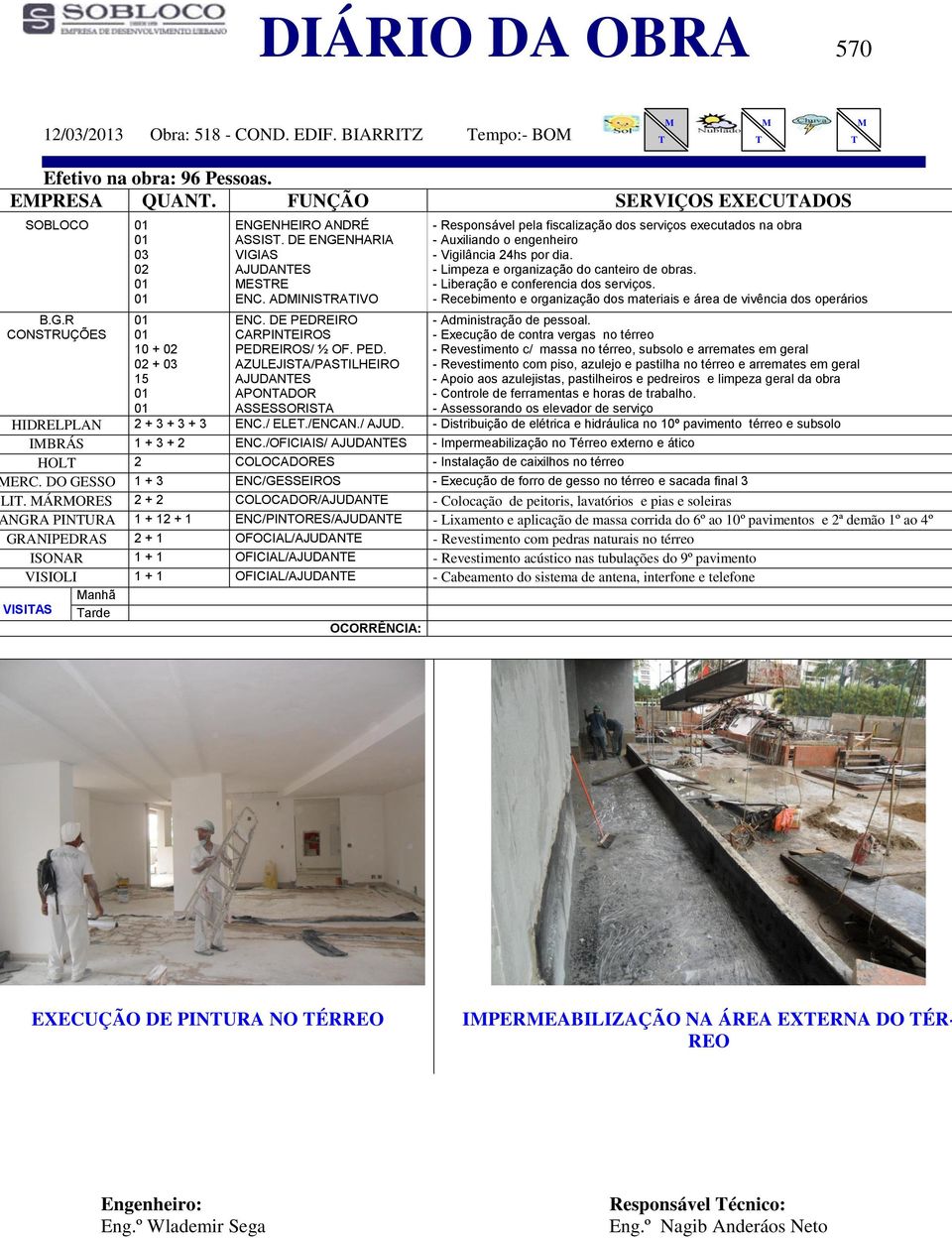 - Distribuição de elétrica e hidráulica no 10º pavimento térreo e subsolo IBRÁS 1 + 3 + 2 ENC.