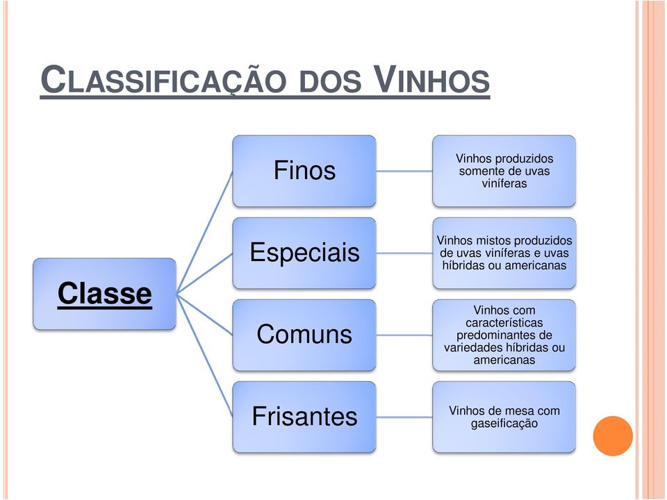 uvas viníferas e uvas híbridas ou americanas Vinhos com características