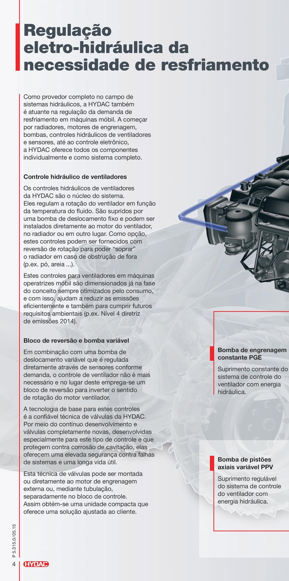 sistema completo. Controle hidráulico de ventiladores Os controles hidráulicos de ventiladores da HYDAC são o núcleo do sistema.