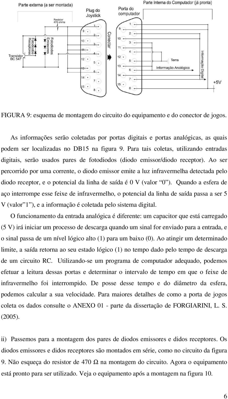 Para tais coletas, utilizando entradas digitais, serão usados pares de fotodiodos (diodo emissor/diodo receptor).