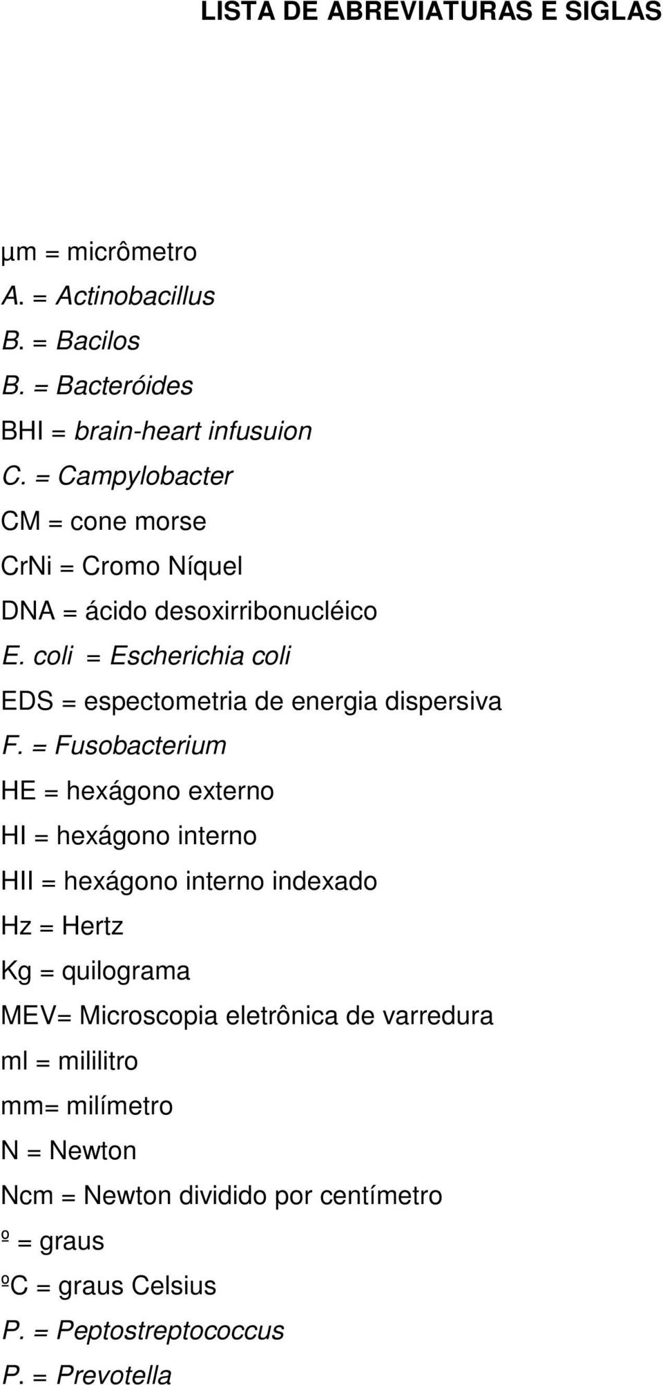 coli = Escherichia coli EDS = espectometria de energia dispersiva F.