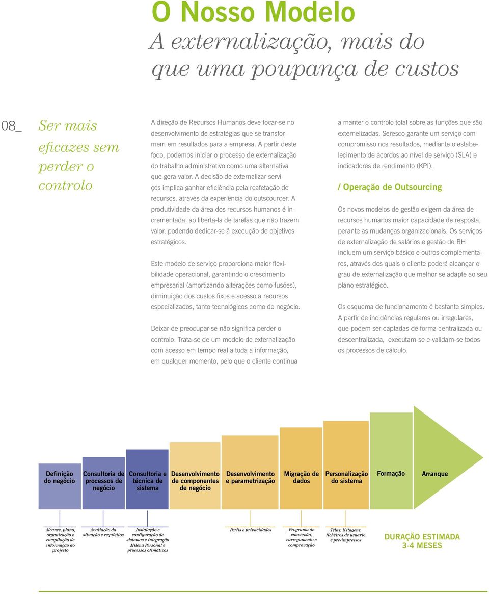 A decisão de externalizar serviços implica ganhar eficiência pela reafetação de recursos, através da experiência do outscourcer.