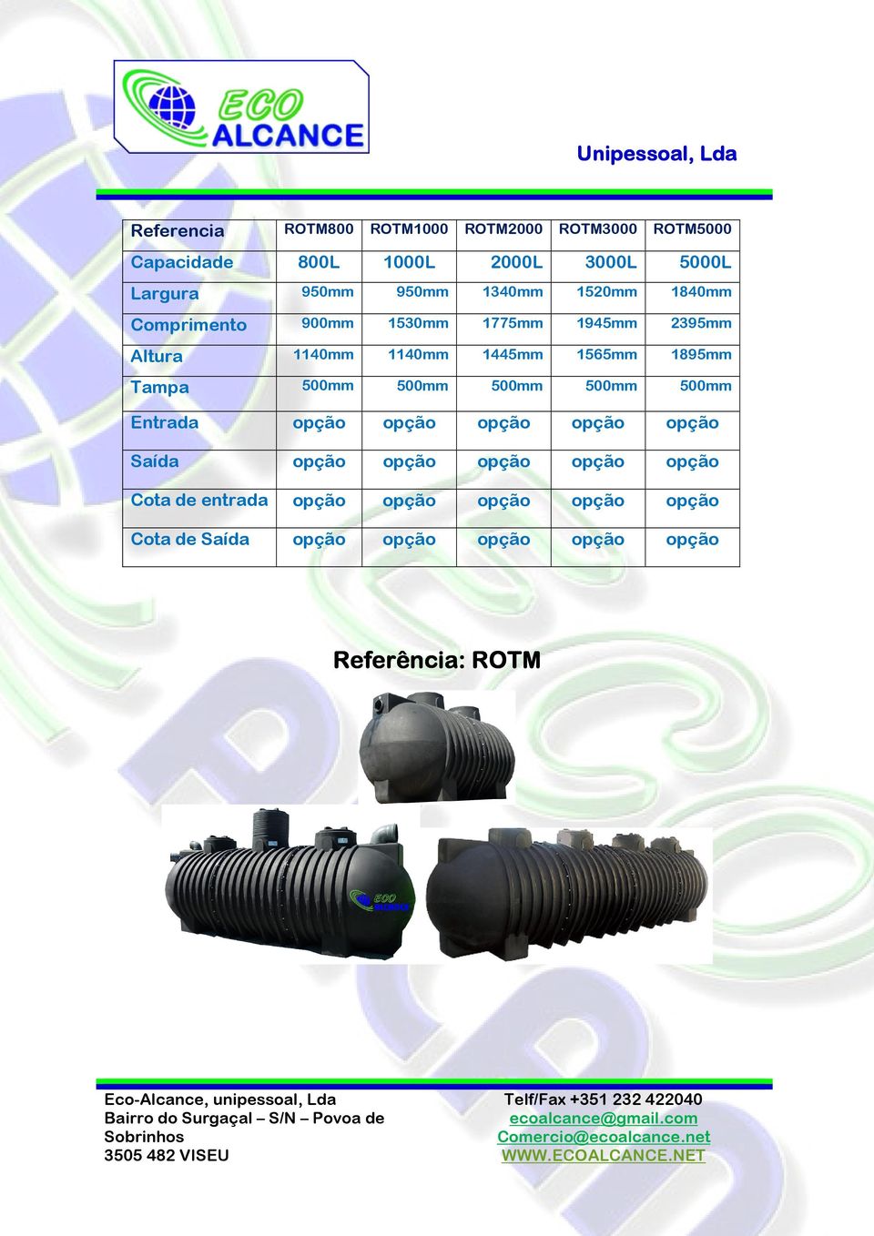 1895mm Tampa 500mm 500mm 500mm 500mm 500mm Entrada opção opção opção opção opção Saída opção opção opção