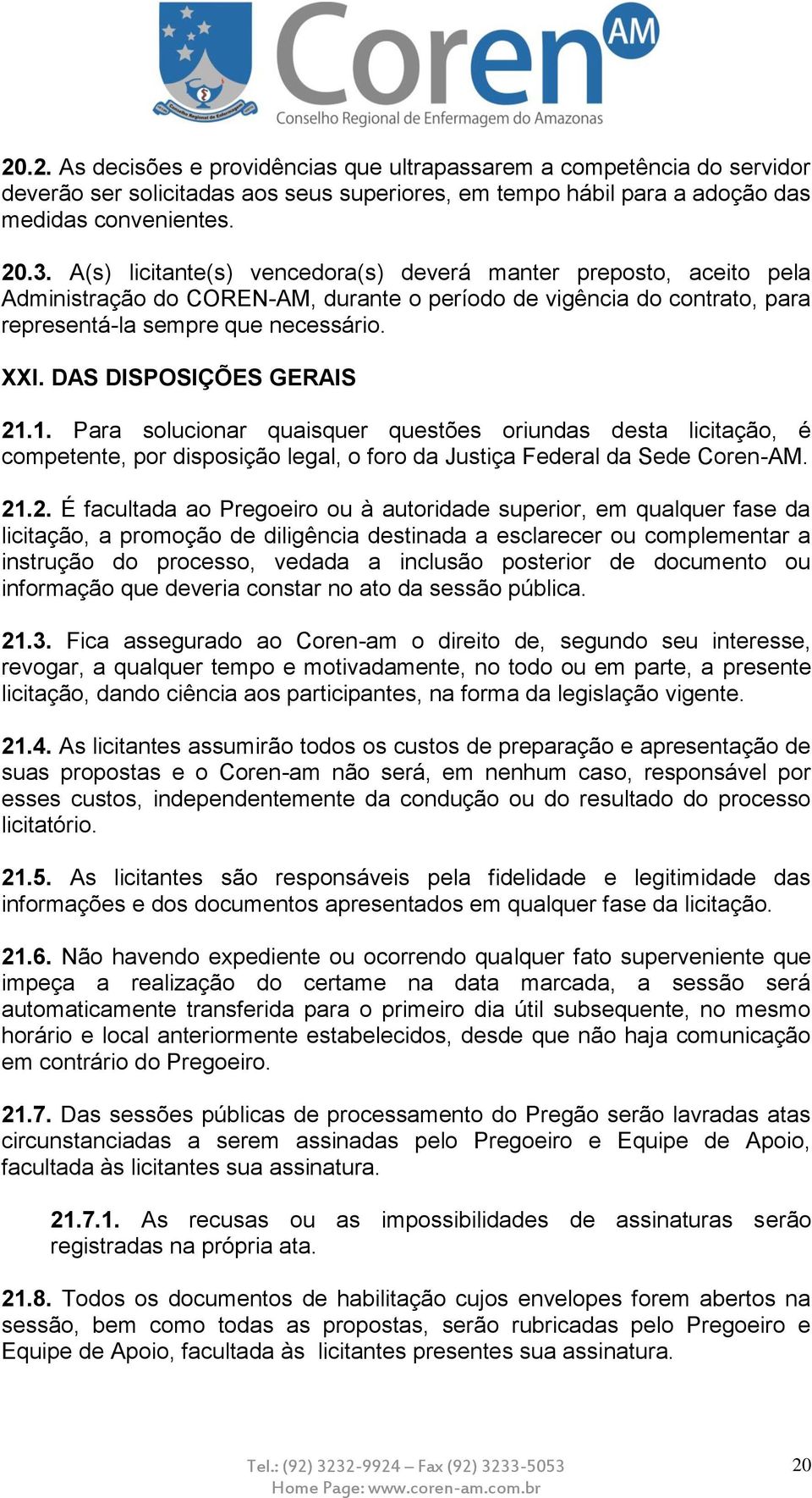 DAS DISPOSIÇÕES GERAIS 21