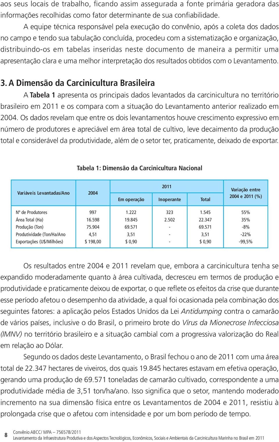 inseridas neste documento de maneira a permitir uma apresentação clara e uma melhor interpretação dos resultados obtidos com o Levantamento. 3.