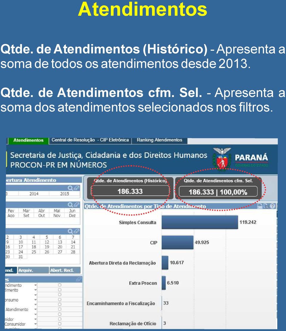 de todos os atendimentos desde 2013. Qtde.