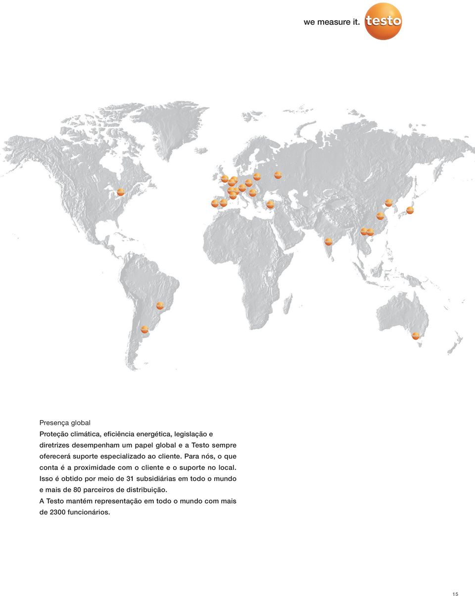 global e a Testo sempre oferecerá suporte especializado ao cliente.