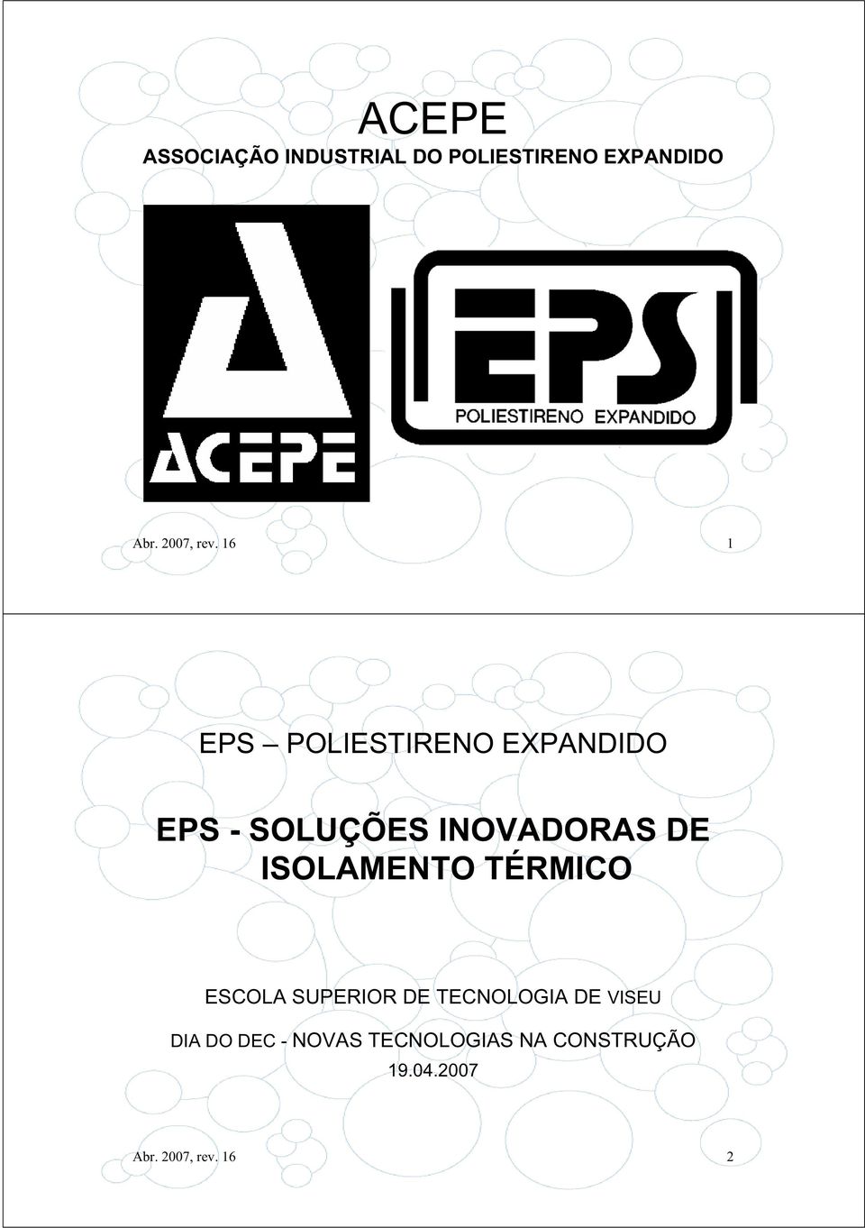 16 1 EPS POLIESTIRENO EXPANDIDO EPS - SOLUÇÕES INOVADORAS DE