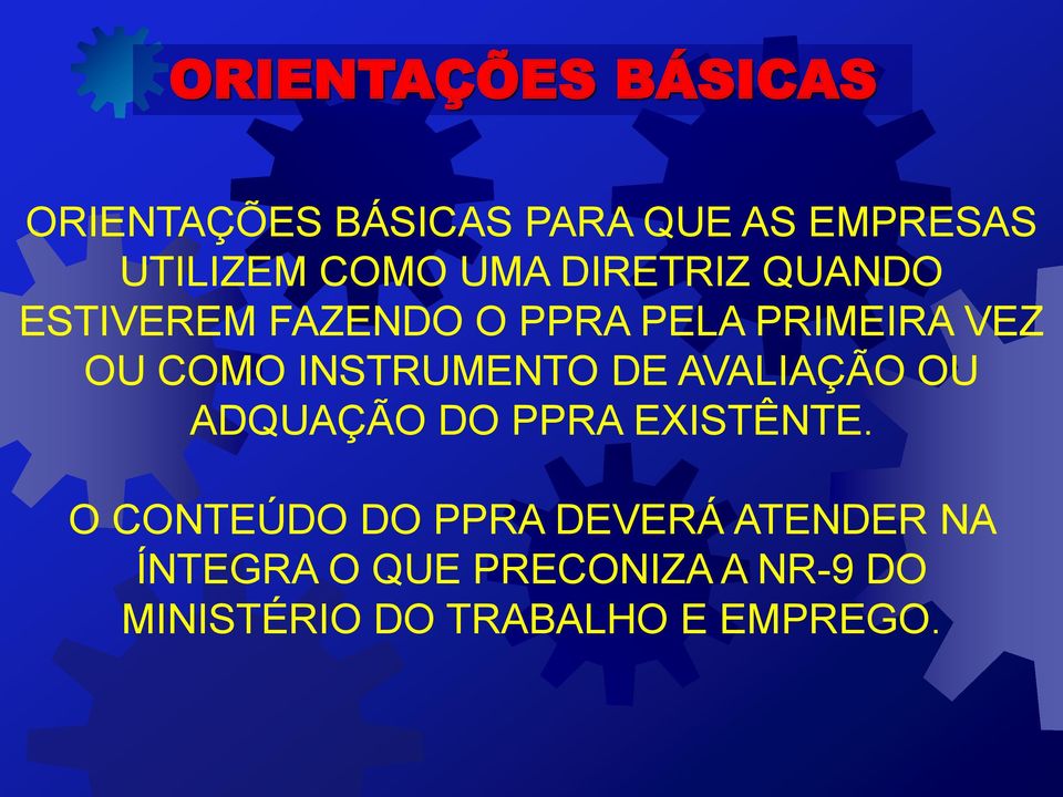 INSTRUMENTO DE AVALIAÇÃO OU ADQUAÇÃO DO PPRA EXISTÊNTE.