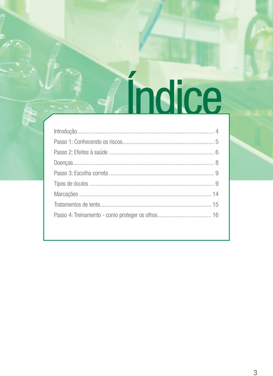 .. 8 Passo 3: Escolha correta... 9 Tipos de óculos.