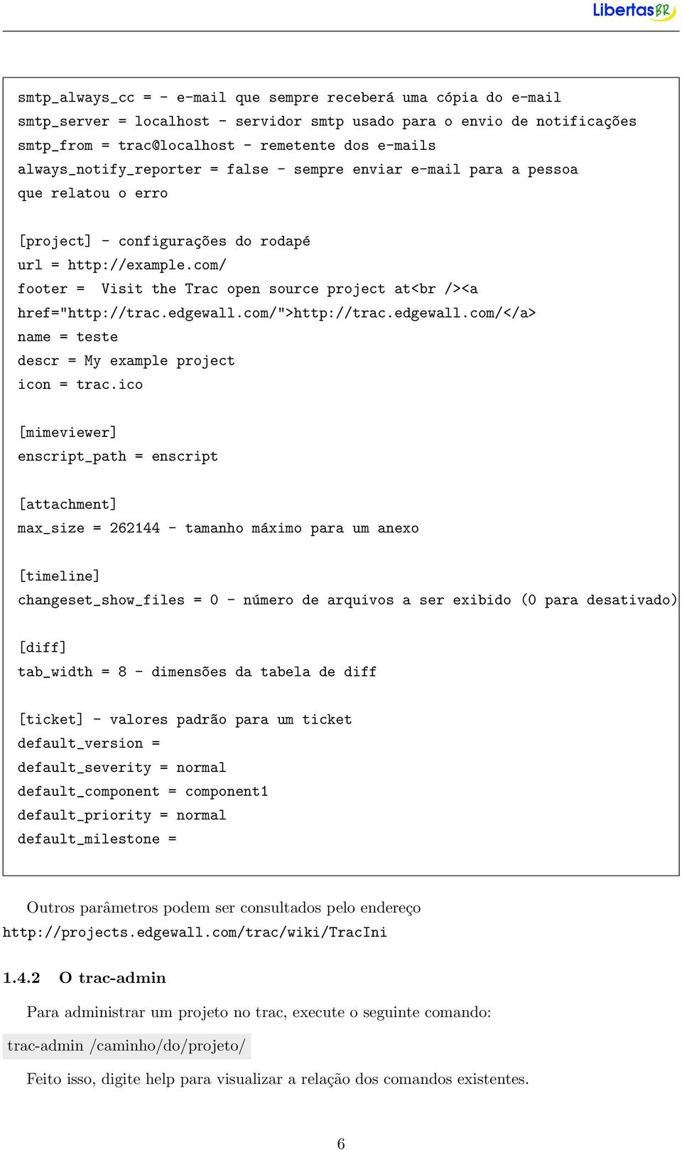 com/ footer = Visit the Trac open source project at<br /><a href="http://trac.edgewall.com/">http://trac.edgewall.com/</a> name = teste descr = My example project icon = trac.