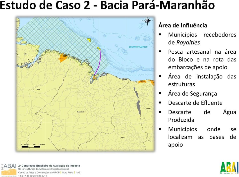 embarcações de apoio Área de instalação das estruturas Área de Segurança