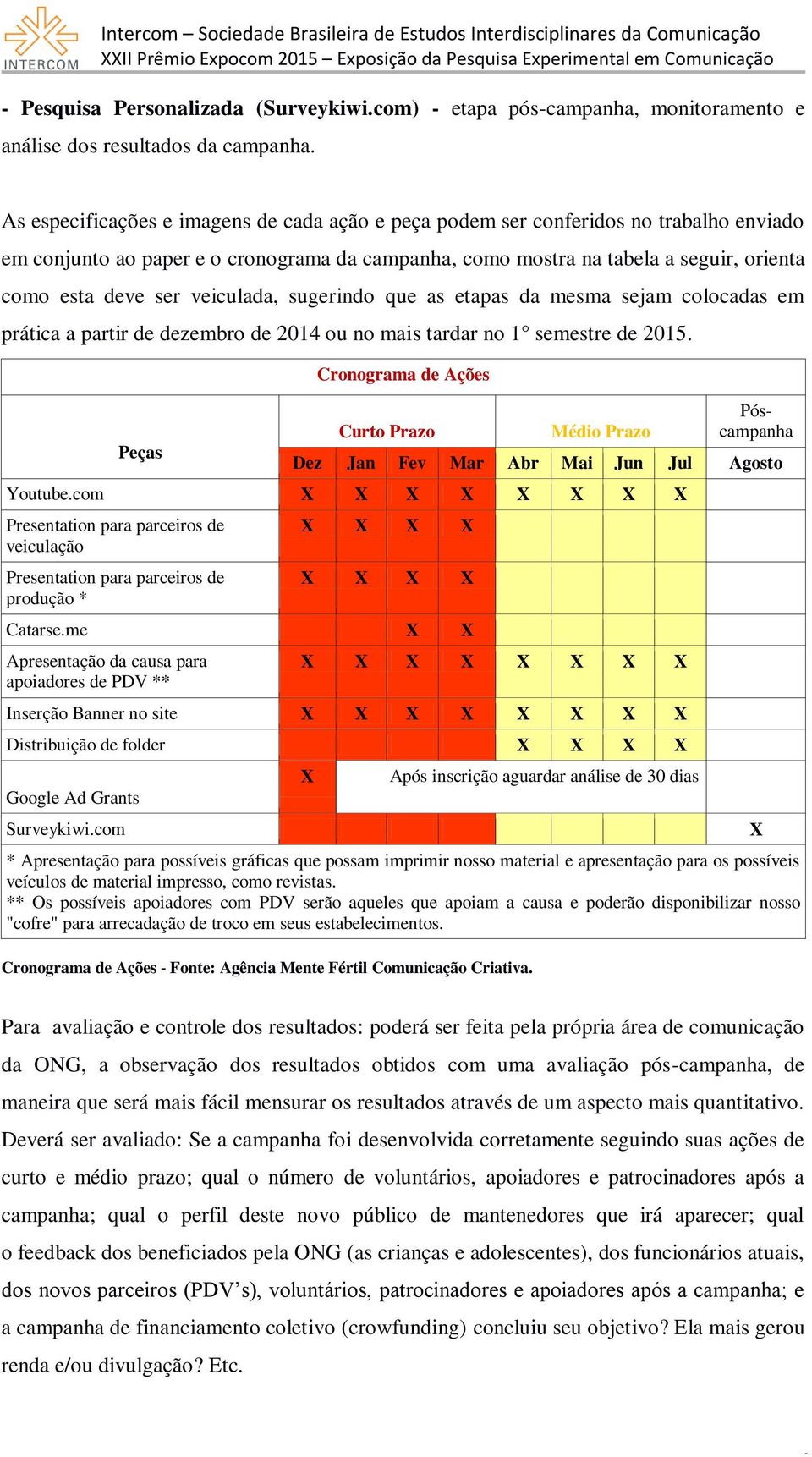 veiculada, sugerindo que as etapas da mesma sejam colocadas em prática a partir de dezembro de 2014 ou no mais tardar no 1 semestre de 2015.