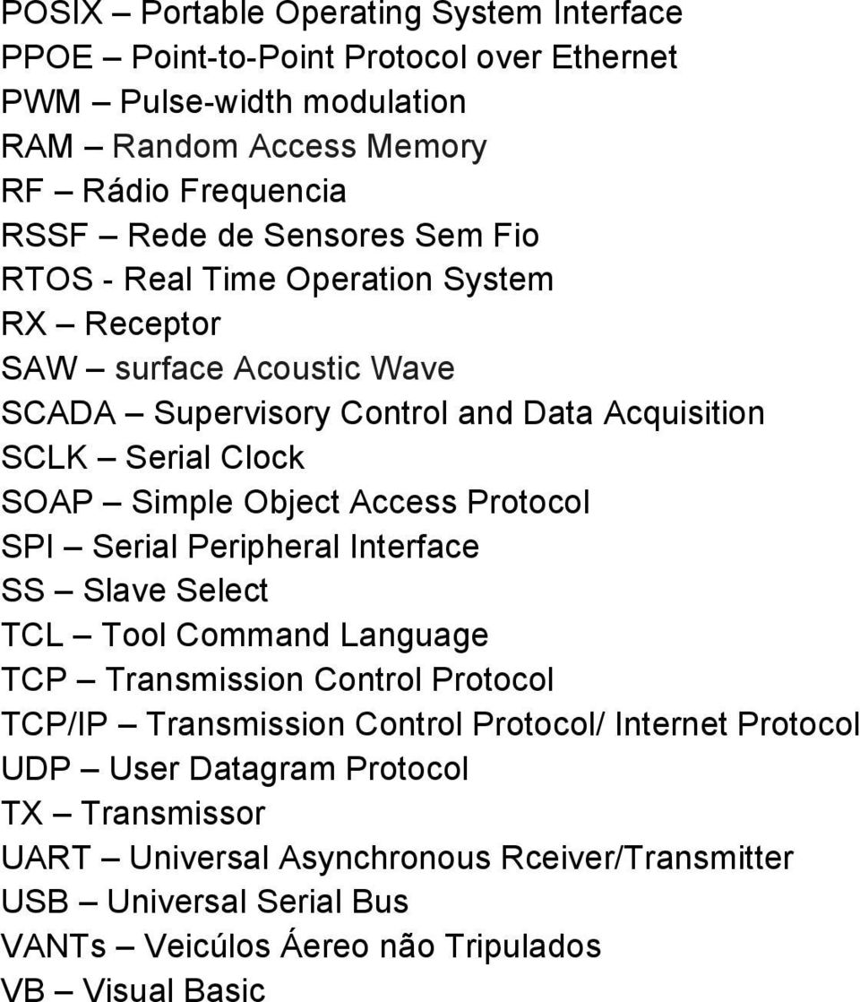 Access Protocol SPI Serial Peripheral Interface SS Slave Select TCL Tool Command Language TCP Transmission Control Protocol TCP/IP Transmission Control Protocol/ Internet
