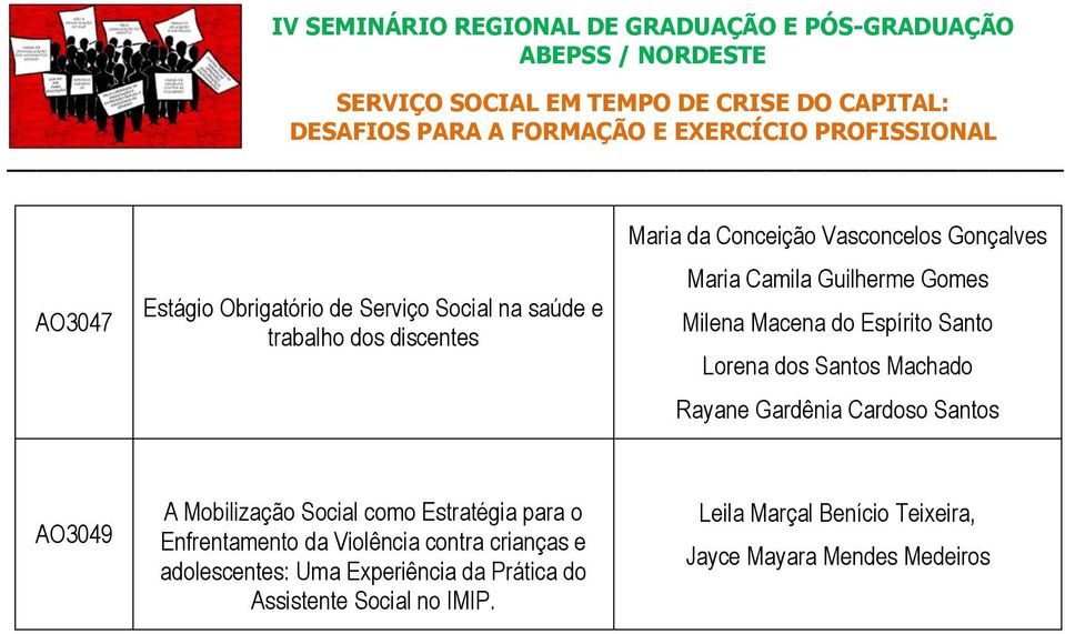 Cardoso Santos AO3049 A Mobilização Social como Estratégia para o Enfrentamento da Violência contra crianças e