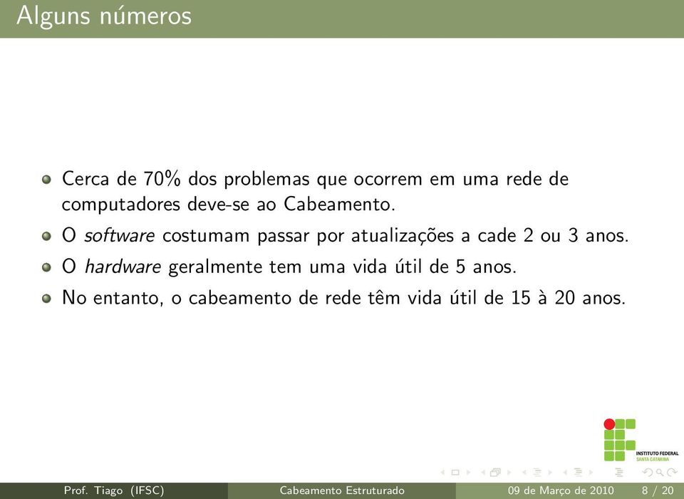 O hardware geralmente tem uma vida útil de 5 anos.