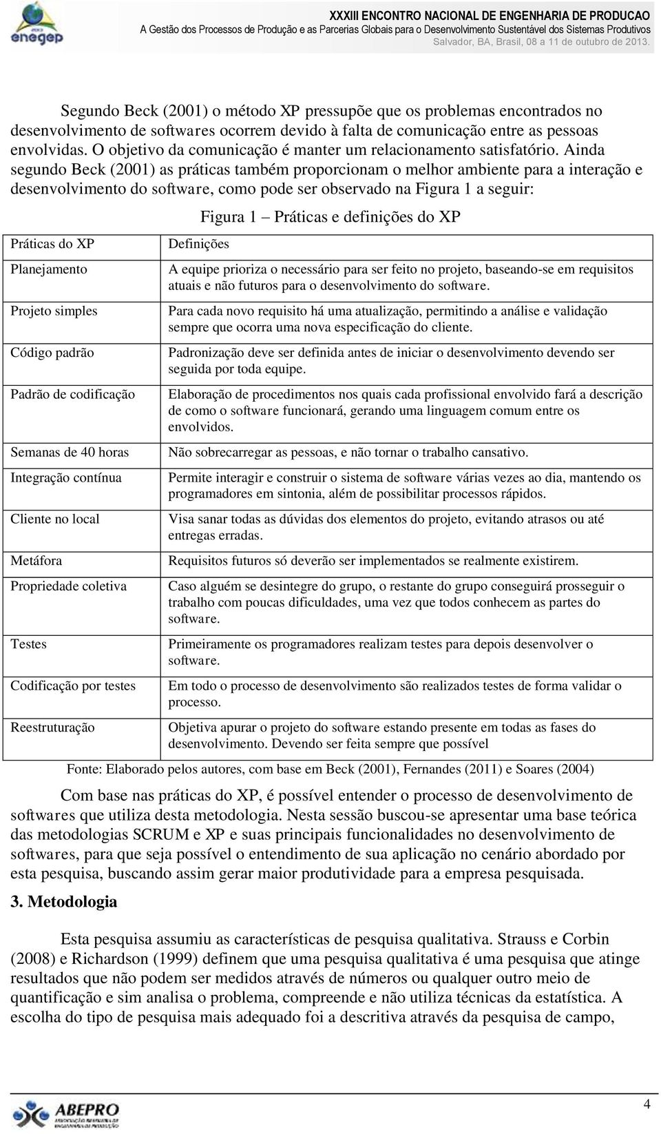 Ainda segundo Beck (2001) as práticas também proporcionam o melhor ambiente para a interação e desenvolvimento do software, como pode ser observado na Figura 1 a seguir: Práticas do XP Planejamento