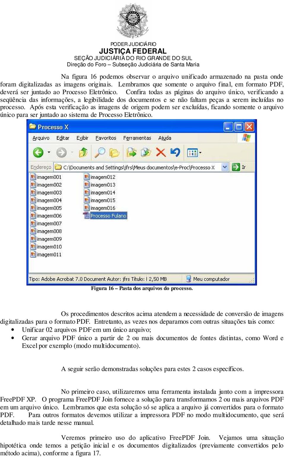 Confira todas as páginas do arquivo único, verificando a seqüência das informações, a legibilidade dos documentos e se não faltam peças a serem incluídas no processo.