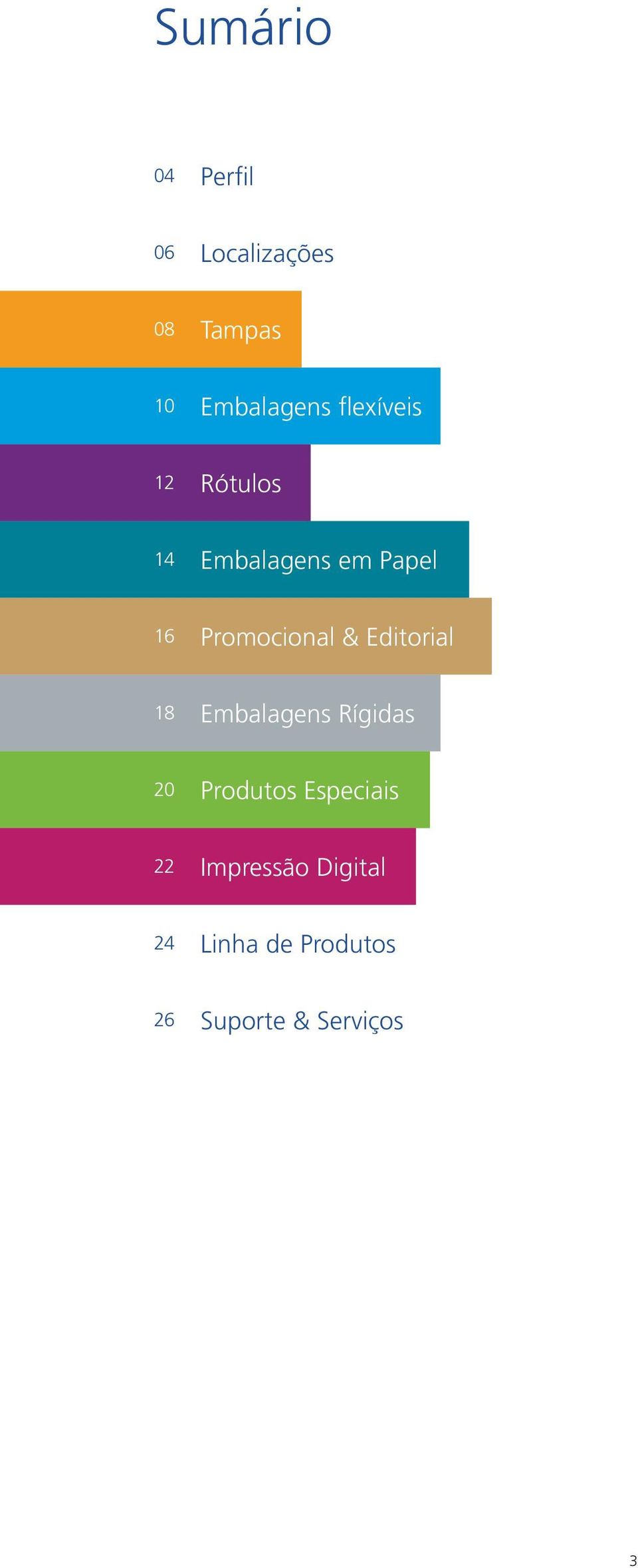 & Editorial 18 Embalagens Rígidas 20 Produtos Especiais 22